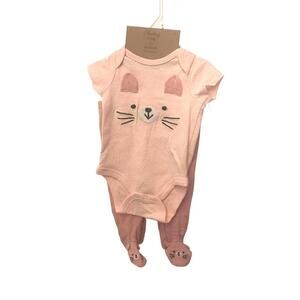 Sterling Baby Kitty Organic Cotton 3 Piece Layette Set Girl's 6 mo